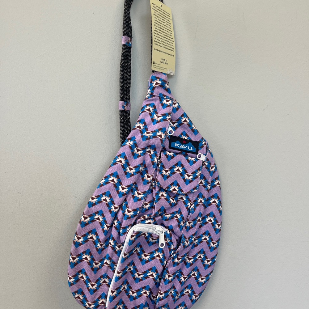 NWT Kavu Multicolor Jewel Chevron Rope Bag